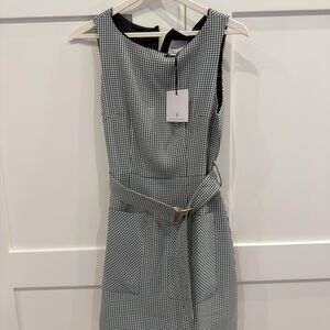 House of Campbell Plaid Belted Shift Dress